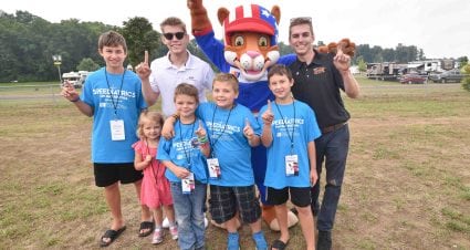 NASCAR Drivers Dalton Sargeant and Myatt Snider with Kids at Speediatrics Fun Day Festival
