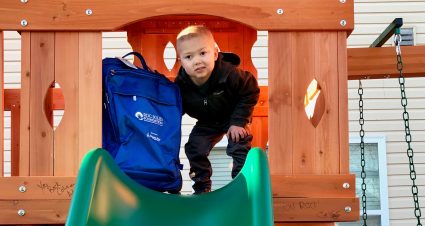 Colin With Ready Bag On His Playset For Web